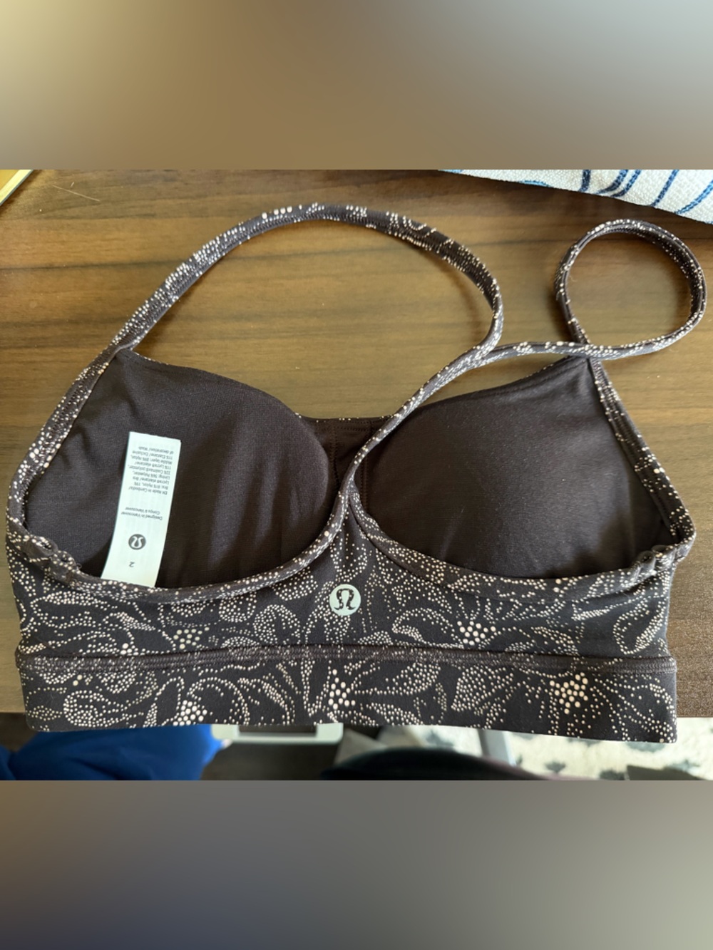NWT lululemon athletica Brown Floral Dot Light-Support Sports Bra - Picture 3 of 3